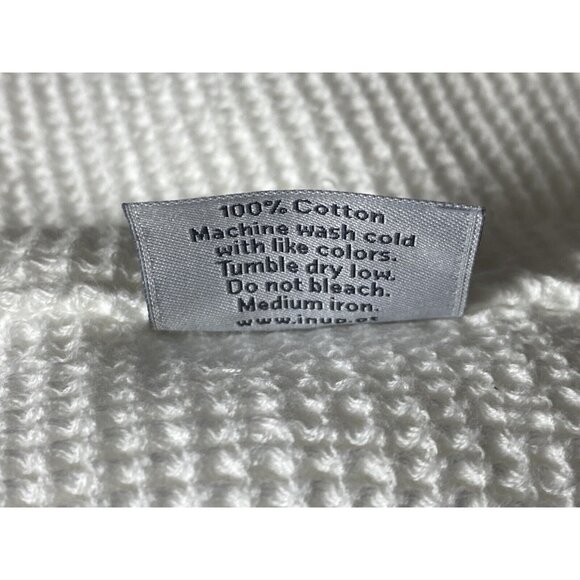 INUP HOME Fine Linens Waffle Weave Throw Blanket White Bedspread Portugal Cotton - Picture 7 of 8
